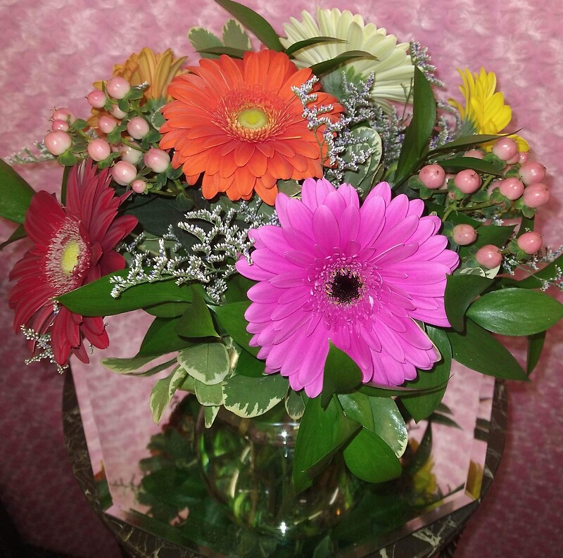 Mixed colored Gerbers Arrangement arranged by a florist in Waterville