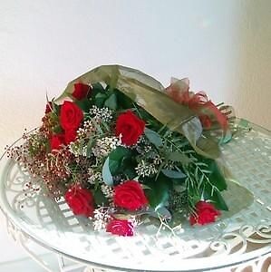 Dozen Long Stem Roses Deluxe wrapped roses bouquet