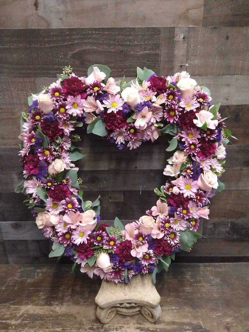 Sympathy Heart Wreath arranged by a florist in Waterville, ME KMD